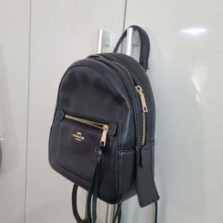 [BUNJANG] Coach Black Leather Mini Backpack / 코치 블랙 가죽 백팩 미니