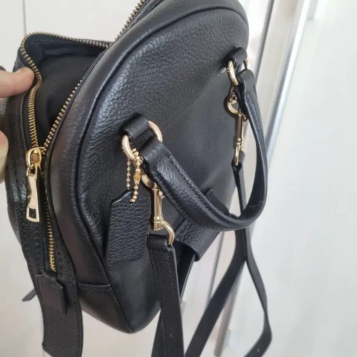 [BUNJANG] Coach Black Leather Mini Backpack / 코치 블랙 가죽 백팩 미니