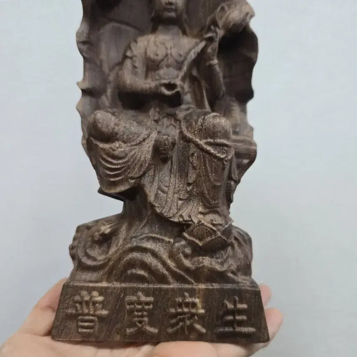 [BUNJANG] Wooden Seated Avalokitesvara Bodhisattva Antique Statue / 목조 관음보살 좌상 골동품