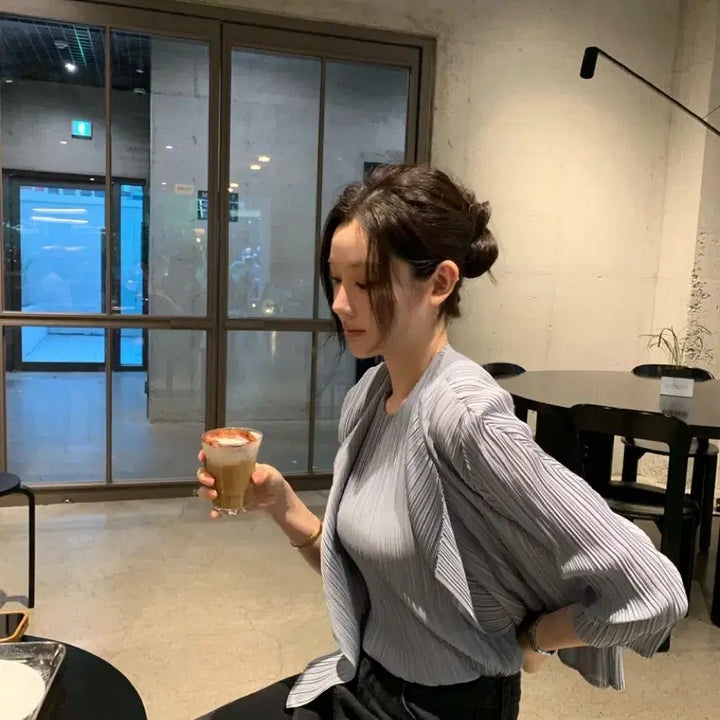 [BUNJANG] Aubezest Lua Pleats Cardigan Set / [새상품]오브제스트 플리츠 가디건 루아 플리츠 나시가디건 3color