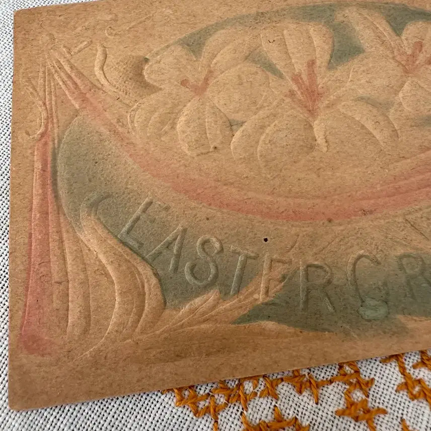 [BUNJANG] Antique Postcard Embossed Lace and Floral Design (1900s) / 앤틱엽서 꽃과레이스 색감이다함