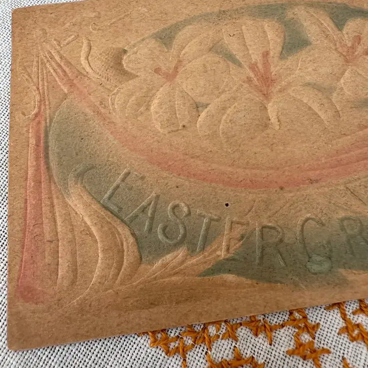 [BUNJANG] Antique Postcard Embossed Lace and Floral Design (1900s) / 앤틱엽서 꽃과레이스 색감이다함