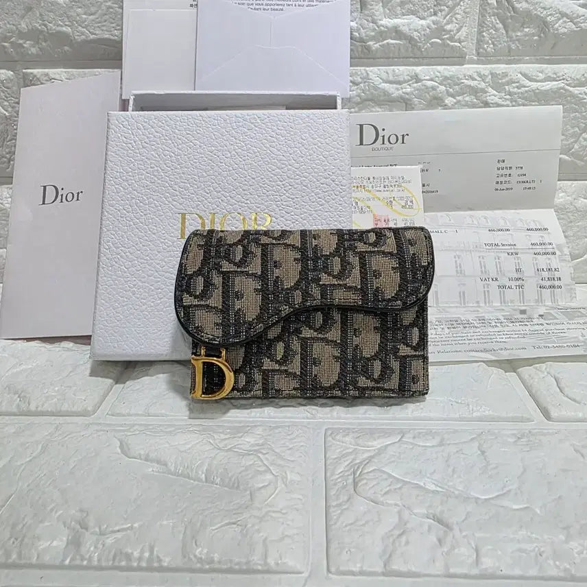 [BUNJANG] Dior Saddle Oblique Flap Card Holder Blue / [정품/영수증,인보이스]디올 새들 오블리크지갑