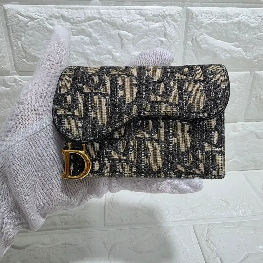 [BUNJANG] Dior Saddle Oblique Flap Card Holder Blue / [정품/영수증,인보이스]디올 새들 오블리크지갑