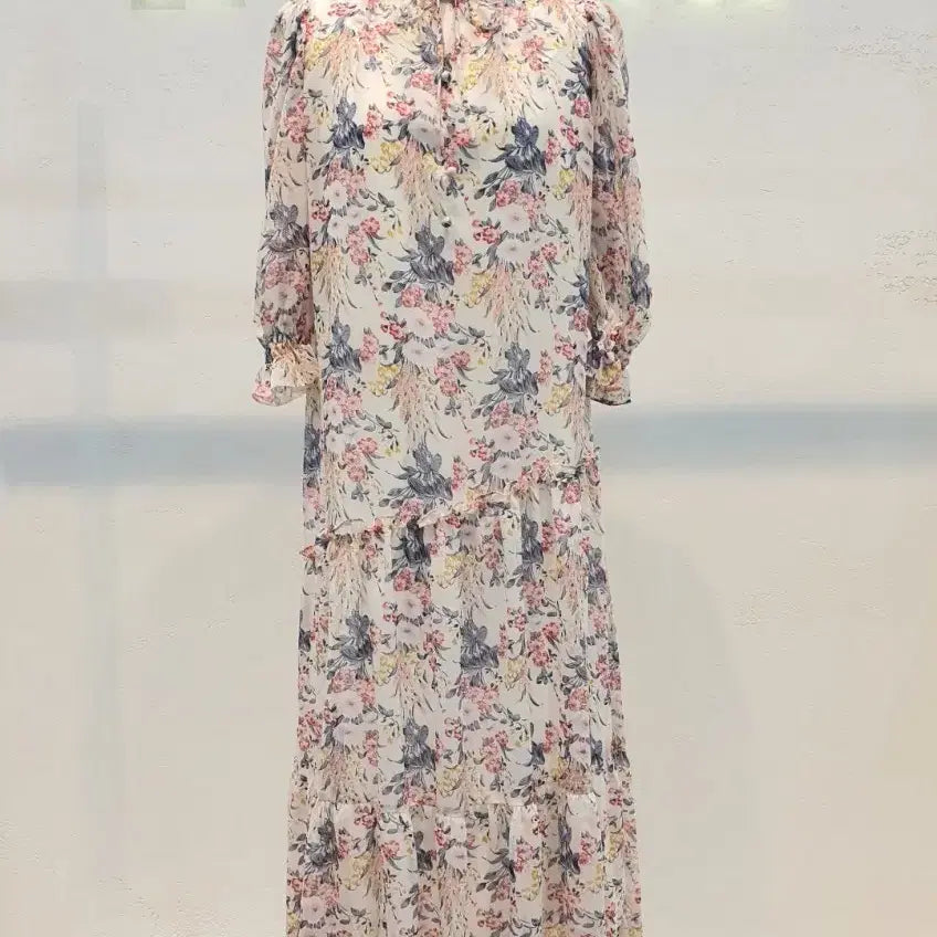 [BUNJANG] Michaa Flower Pattern Chiffon Long Dress / it MICHAA 잇미샤 플라워 패턴 쉬폰 롱 원피스