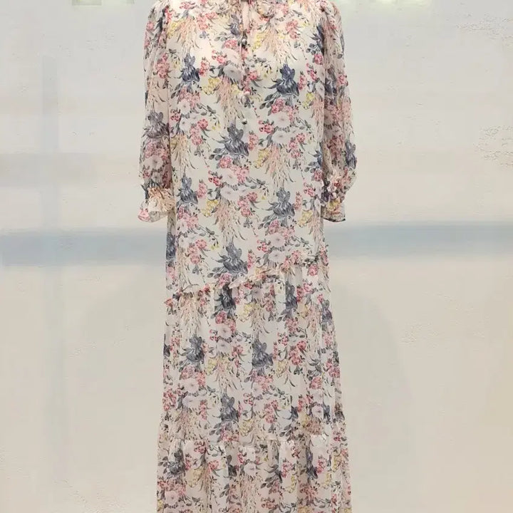 [BUNJANG] Michaa Flower Pattern Chiffon Long Dress / it MICHAA 잇미샤 플라워 패턴 쉬폰 롱 원피스