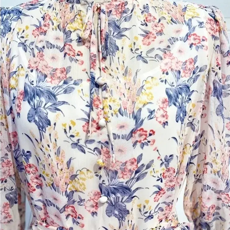 [BUNJANG] Michaa Flower Pattern Chiffon Long Dress / it MICHAA 잇미샤 플라워 패턴 쉬폰 롱 원피스