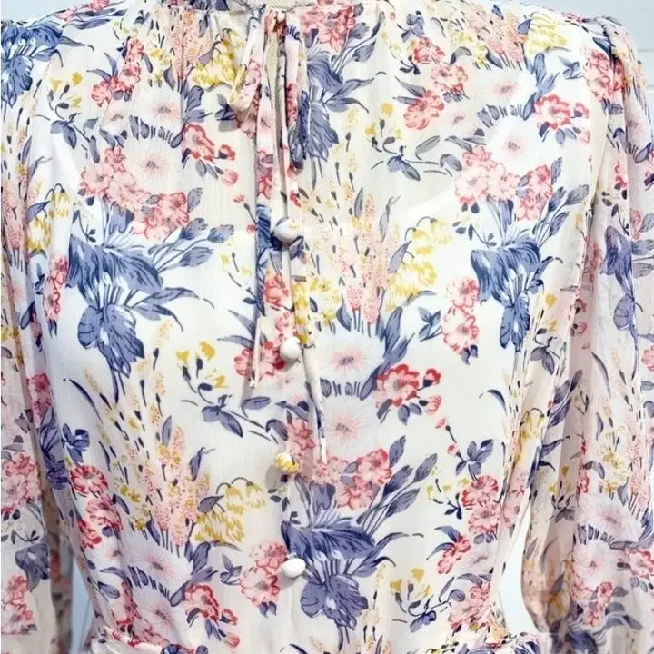 [BUNJANG] Michaa Flower Pattern Chiffon Long Dress / it MICHAA 잇미샤 플라워 패턴 쉬폰 롱 원피스