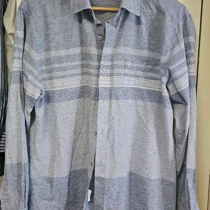 [BUNJANG] Daks Blue Stripe Long Sleeve Shirt 105 / 닥스 블루 스트라이프 긴팔 셔츠 105