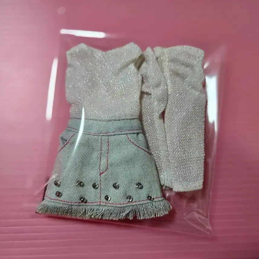 [BUNJANG] Vintage Denim Skirt Set for Dolls / 빈티지 인형옷 데님 스커트 세트