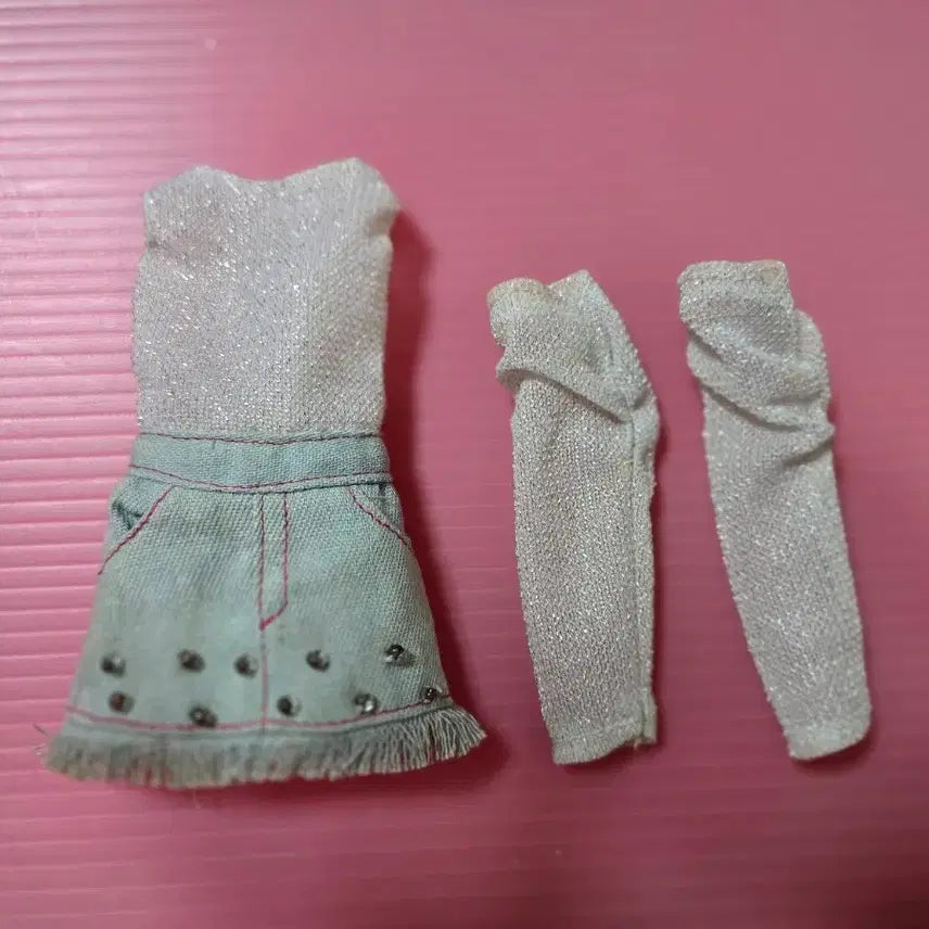 [BUNJANG] Vintage Denim Skirt Set for Dolls / 빈티지 인형옷 데님 스커트 세트
