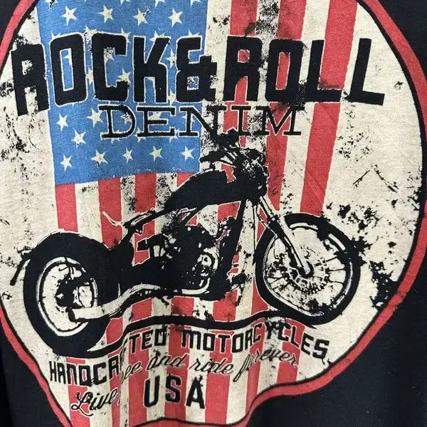 [BUNJANG] ROCK &amp; ROLL DENIM Bike Graphic T-Shirt XL / [XL] ROCK &amp; ROLL DENIM 바이크 그래픽반팔티