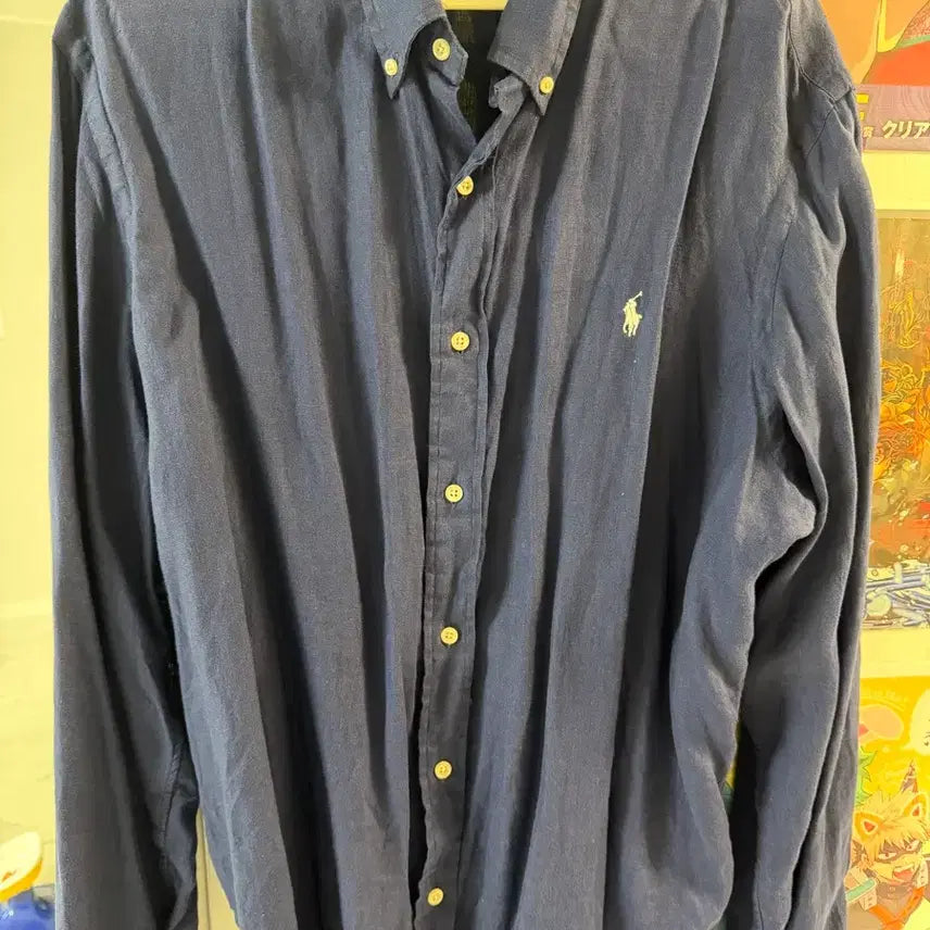 [BUNJANG] Polo Ralph Lauren Navy Linen Shirt / 폴로 랄프로렌 네이비 린넨셔츠