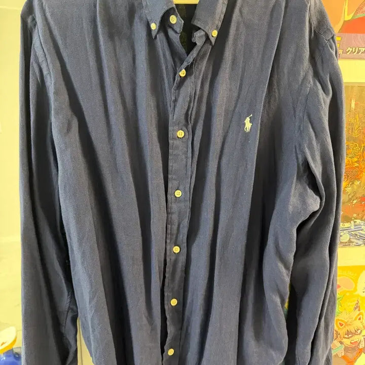 [BUNJANG] Polo Ralph Lauren Navy Linen Shirt / 폴로 랄프로렌 네이비 린넨셔츠