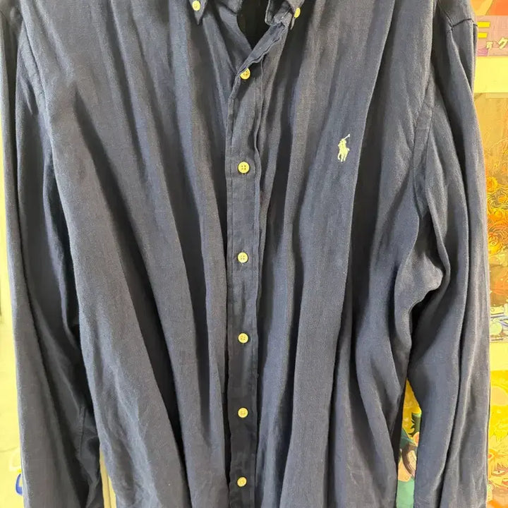 [BUNJANG] Polo Ralph Lauren Navy Linen Shirt / 폴로 랄프로렌 네이비 린넨셔츠