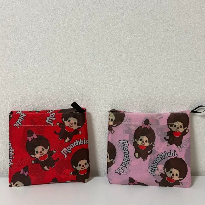 [BUNJANG] Monchhichi Shopping Bag (Pink/Red) / (새상품) 몬치치 장바구니 핑크/레드
