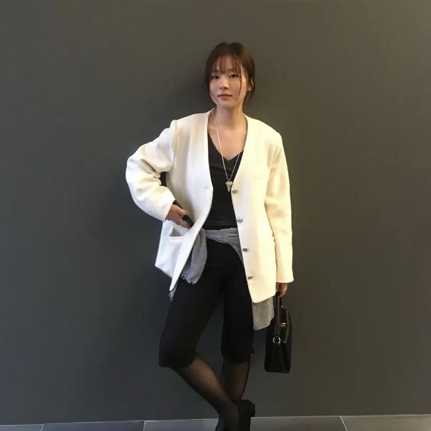 [BUNJANG] YIDO CLOSET Felise Tweed Jacket White / 이도씨 펠리세 트위드 자켓