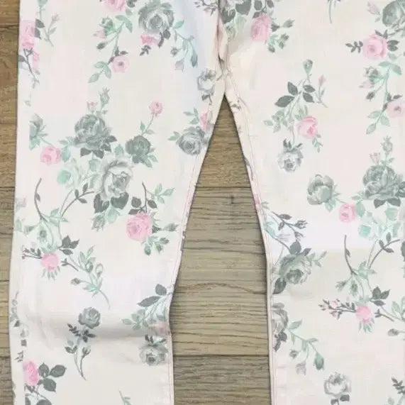 [BUNJANG] Flower Pattern Cotton Pants Pink Size 30 / 플라워 패턴 여성 바지 수입 핑크30