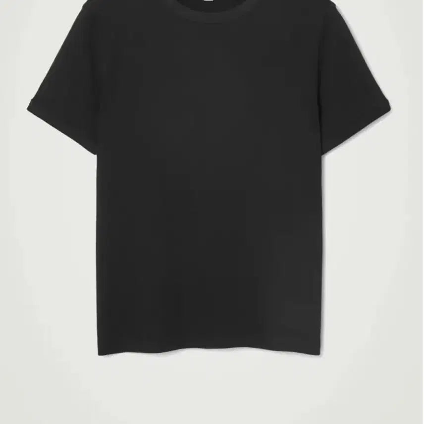 [BUNJANG] COS Slim Ribbed Cotton T-Shirt Black XXL / [XXL] 코스 슬림 리브드 코튼 티셔츠