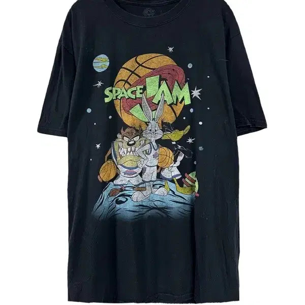 [BUNJANG] Space Jam Character Vintage Cartoon Short Sleeve T-Shirt / [L] SPACE JAM 캐릭터 빈티지 카툰 반팔티