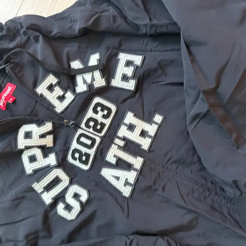 [BUNJANG] Supreme 2023 ATH Hoodie Windbreaker Black XL / 슈프림 2023 ATH 블랙 후드 바람막이