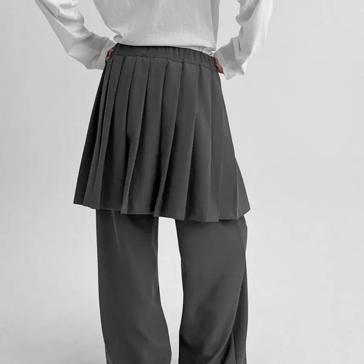 [BUNJANG] Black Up Layered Skirt Pants Set / 블랙업 레이어드 스커트 팬츠 세트