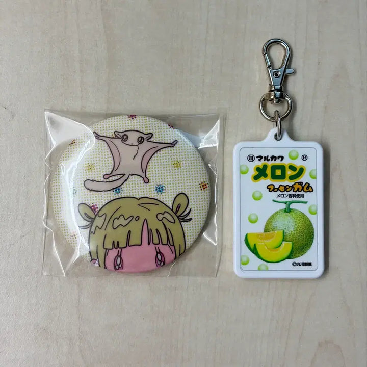 [BUNJANG] Rukawaz KAWAII GALS Can Badge &amp; Melon Japan Keychain / Rukawaz KAWAII GALS 캔뱃지, 멜론 일본 키링
