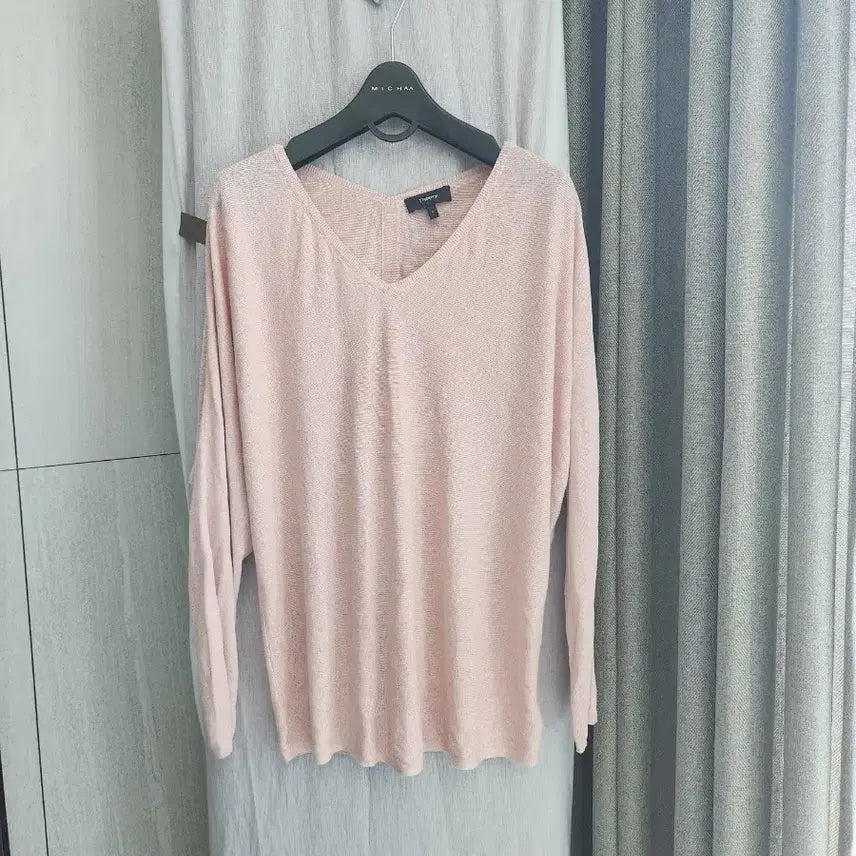 [BUNJANG] Theory Light Pink Raglan Loose Fit Knit / 띠어리. 연핑크 루즈핏 나그란 니트