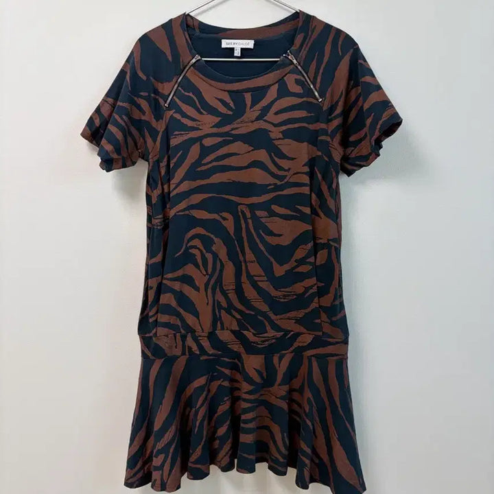 [BUNJANG] See By Chloe Zebra Pattern Midi Dress / 씨바이끌로에 지브라 패턴 미디 원피스