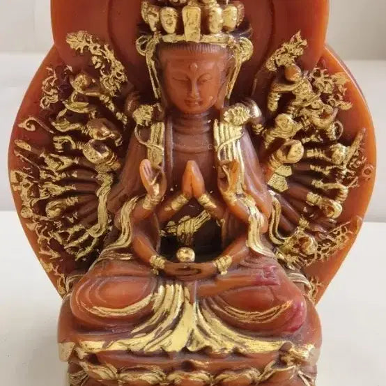 [BUNJANG] Amber Thousand-Hand Guanyin Buddha Statue / 호박 천수천안 관세음보살
