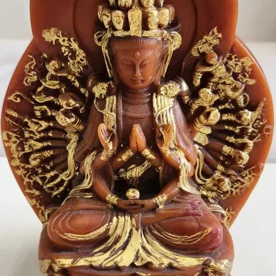 [BUNJANG] Amber Thousand-Hand Guanyin Buddha Statue / 호박 천수천안 관세음보살