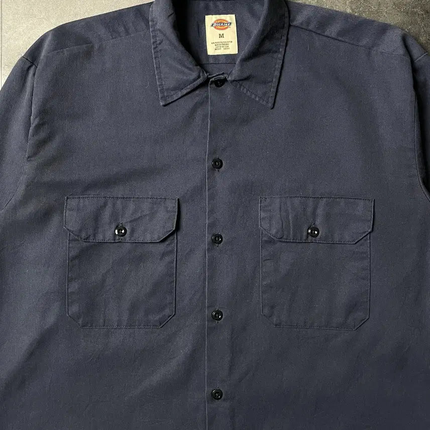 [BUNJANG] Dickies Vintage Navy Flap Pocket Work Shirt / DICKIES 디키즈 빈티지 네이비 플랩포켓 워크 셔츠 A00947