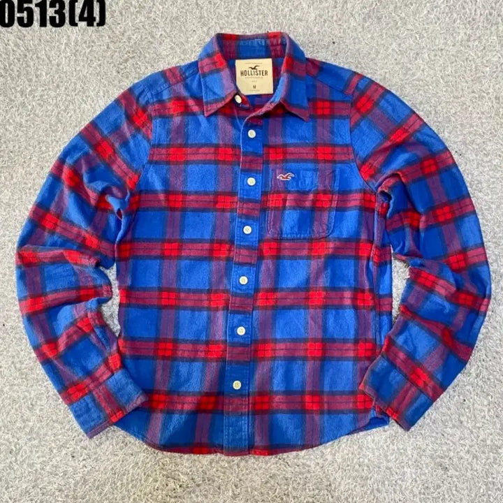 [BUNJANG] Hollister Blue Red Check Shirt M / 홀리스터 블루 레드 체크 남방 M | 0513