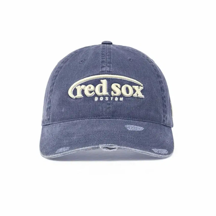 [BUNJANG] MLB Karina Vintage Distressed Curved Logo Unstructured Ball Cap / MLB 카리나 빈티지 데미지 커브 로고 언스트럭쳐 볼캡 (새상품)