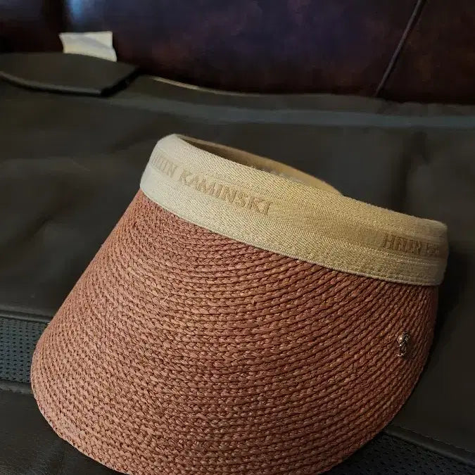 [BUNJANG] Helen Kaminski Bianca Raffia Sun Visor - Pink / 헬렌카민스키 썬캡 핑크색