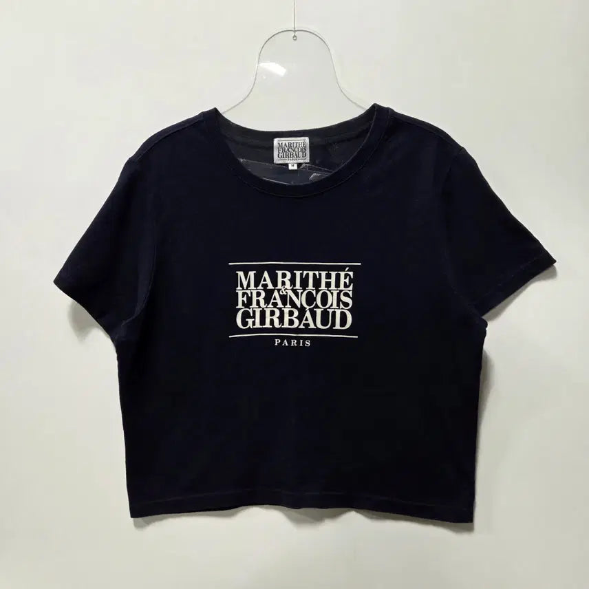 [BUNJANG] Marithe Francois Girbaud Navy Cropped Short-Sleeve T-Shirt / 마리떼 프랑소와 저버 네이비 크롭 반팔티 M 26051312