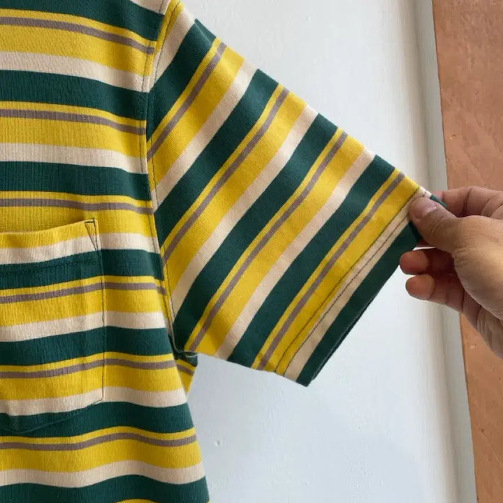 [BUNJANG] BEAMS PLUS Border T-Shirt Green Cotton / 빔즈플러스 보더 티셔츠