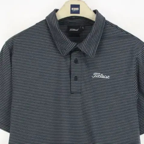 [BUNJANG] Titleist Golf Short-Sleeve Polo Shirt (Size 100, Grey Stripe) / 21329 타이틀리스트 골프 반팔 카라티 100 반팔티 티셔츠 브랜구제