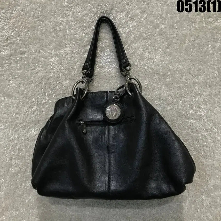 [BUNJANG] Anne Klein Leather Black Handbag / ANNE KLEIN 가죽 블랙 핸드백