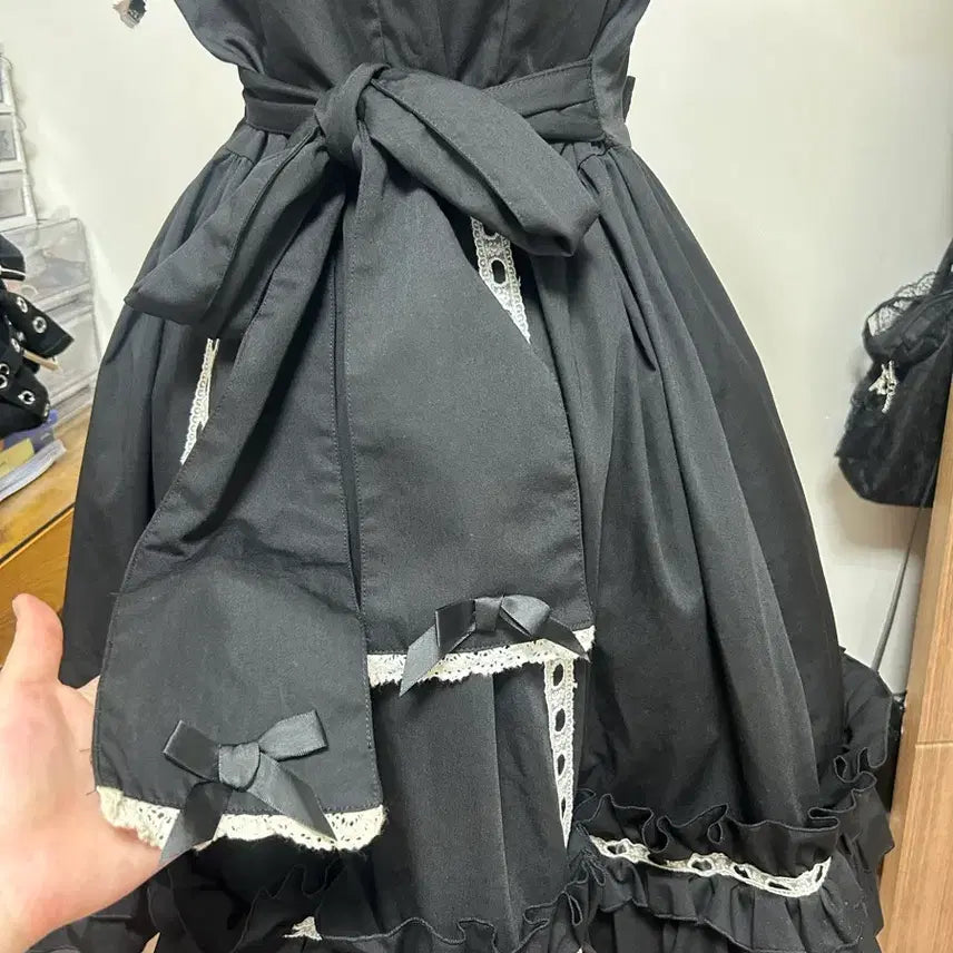 [BUNJANG] Bodyline Gothic Ribbon Dress / 바디라인 bodyline 고스로리 고스 고딕리본 원피스