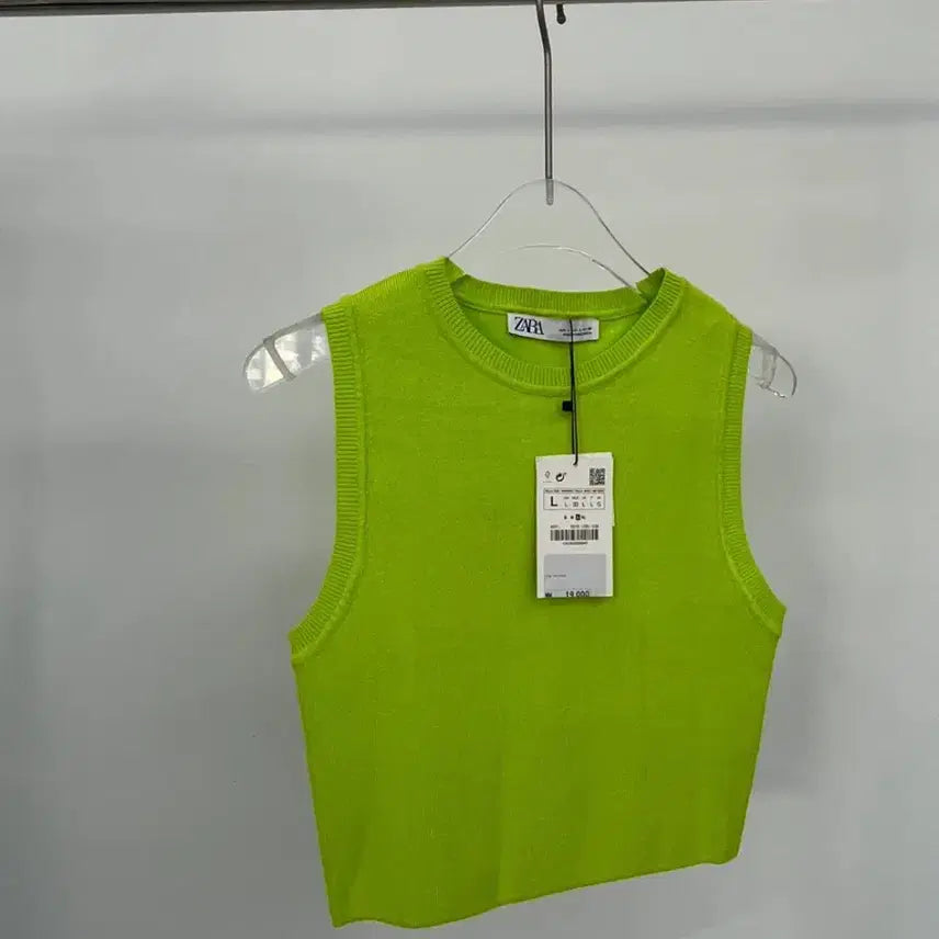 [BUNJANG] Zara Knit Vest Lime Green L / (자라_새상품)  니트조끼