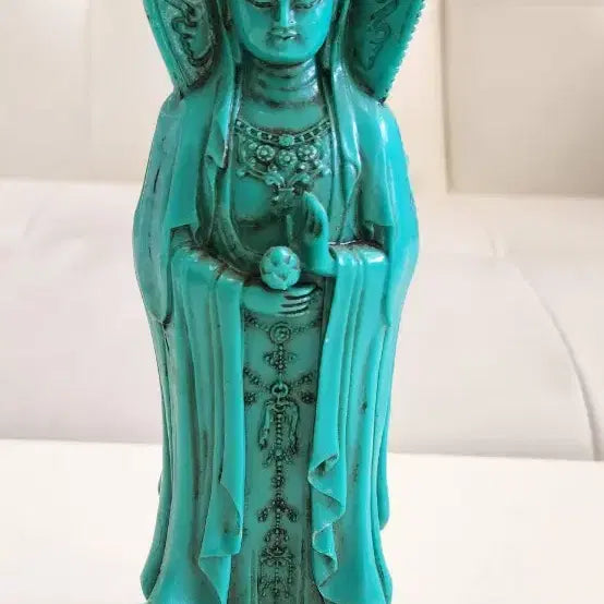 [BUNJANG] Turquoise Seated Buddha Triad Statue / 터키석 삼존불