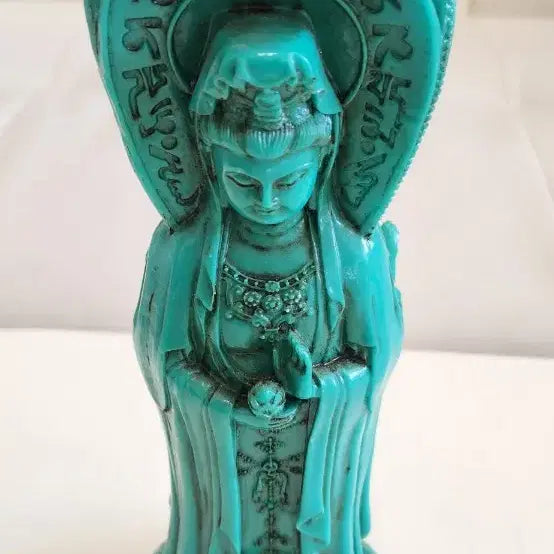 [BUNJANG] Turquoise Seated Buddha Triad Statue / 터키석 삼존불