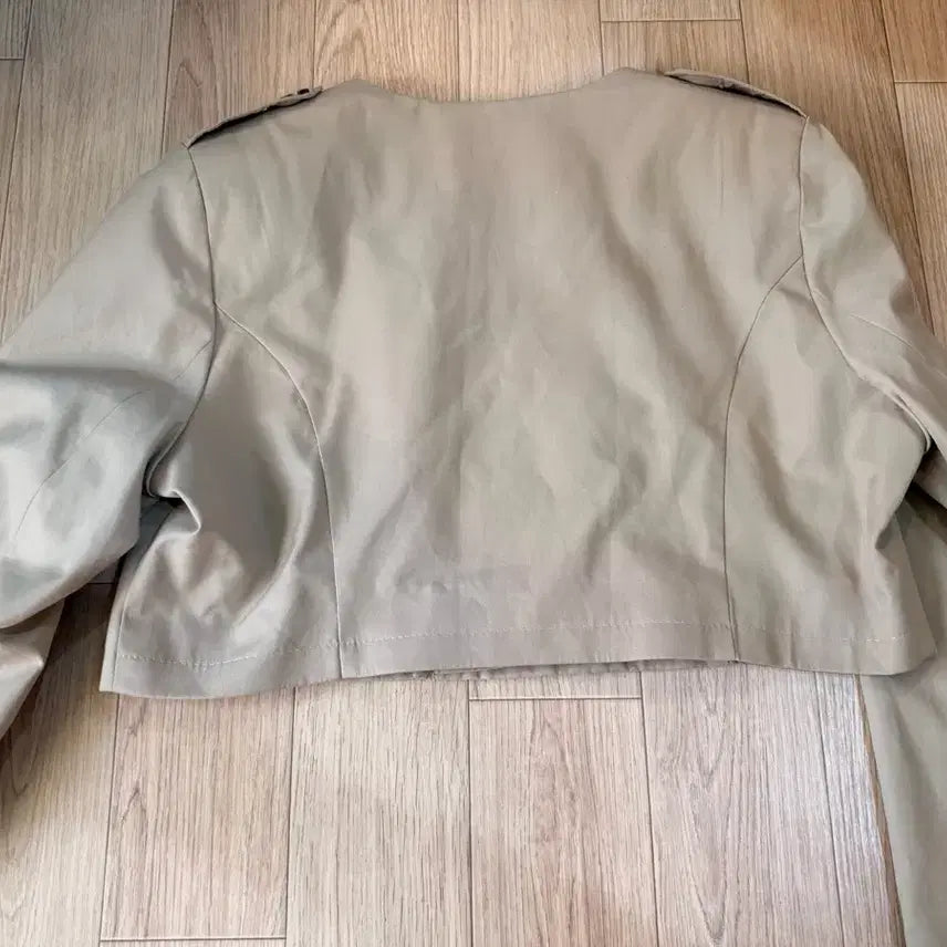 [BUNJANG] Tommy Hilfiger Cropped Double-Button Blazer Beige / 타미힐피거 크롭자켓