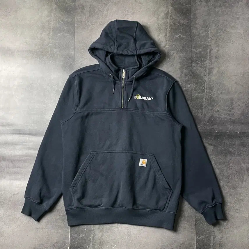 [BUNJANG] Carhartt Navy Half-Zip Fleece Hoodie / CARHARTT 칼하트 네이비 하프집업 기모 후드티 A00949