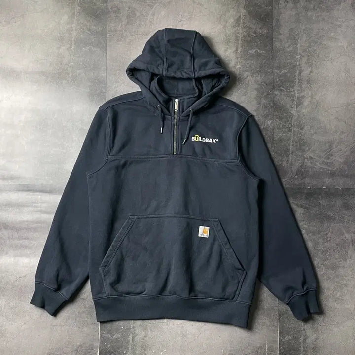 [BUNJANG] Carhartt Navy Half-Zip Fleece Hoodie / CARHARTT 칼하트 네이비 하프집업 기모 후드티 A00949