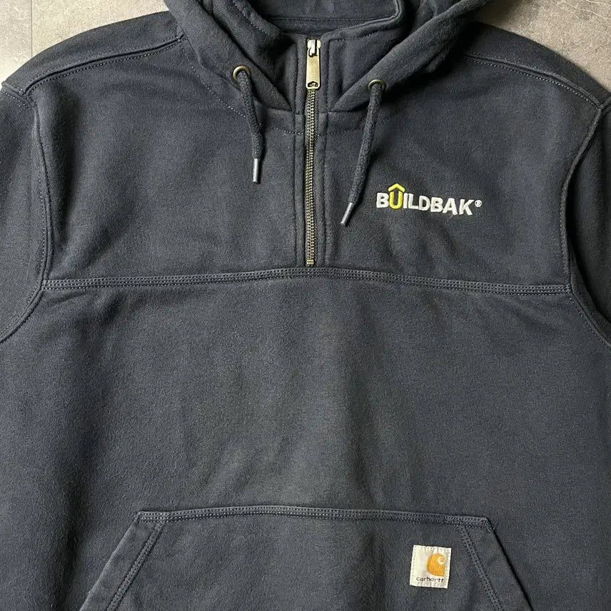 [BUNJANG] Carhartt Navy Half-Zip Fleece Hoodie / CARHARTT 칼하트 네이비 하프집업 기모 후드티 A00949