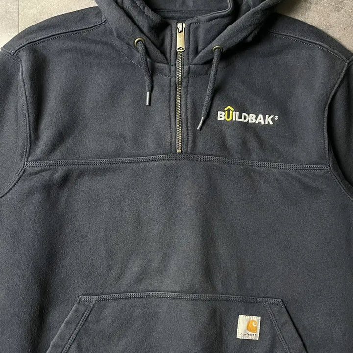 [BUNJANG] Carhartt Navy Half-Zip Fleece Hoodie / CARHARTT 칼하트 네이비 하프집업 기모 후드티 A00949