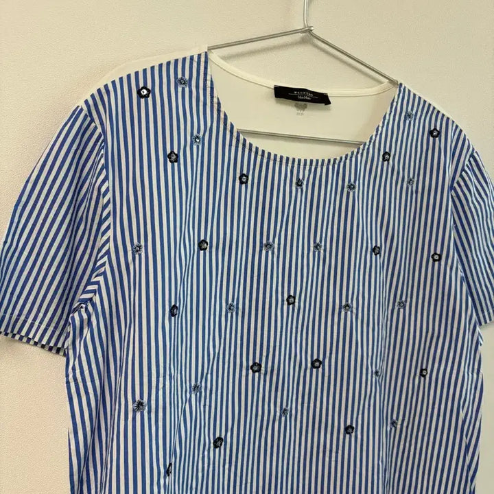 [BUNJANG] Weekend Max Mara Striped Short Sleeve Blouse / WEEKEND MaxMara 스트라이프 반팔 블라우스