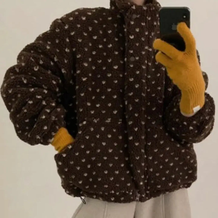 [BUNJANG] Brown Dot Quilted Jumper / [마지막1장] 브라운 도트 누빔점퍼 / 쇼핑몰 재고정리 특가